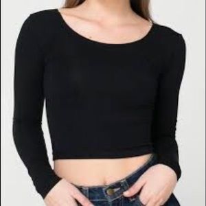 American Apparel Rib Black Crop Top